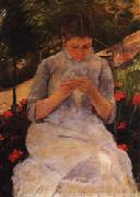 Mary Cassatt Sewing Woman Spain oil painting artist